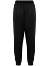 Y-3 Logo-print Seersucker Track Pants In Black