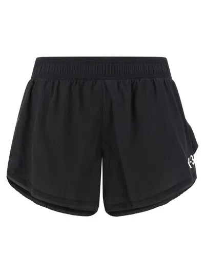 Y-3 BLACK LOGO SHORTS