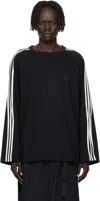 Y-3 Three-stripe Long-sleeve T-shirt In Black