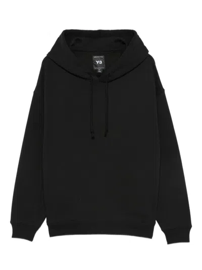 Y-3 BLACK LONG SLEEVES GRAPHIC HOODIE