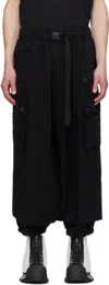 Y-3 Black M Washed Twill Cargo Pants In Black