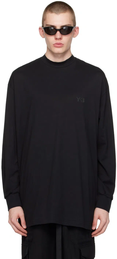 Y-3 Logo Print Long-sleeved T-shirt T-shirt In Black