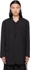 Y-3 Black Nylon Blazer In Black