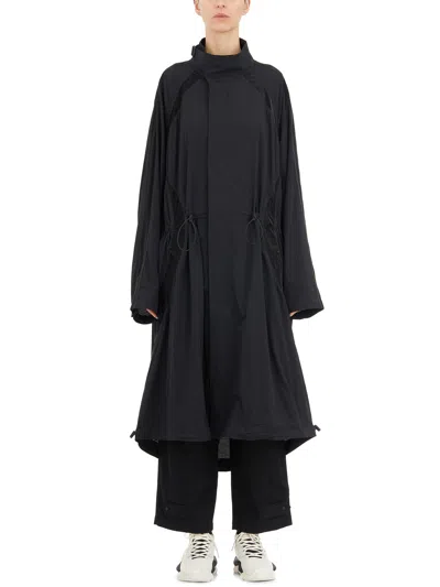 Y-3 Black Nylon Stretch Parka Jacket For Women