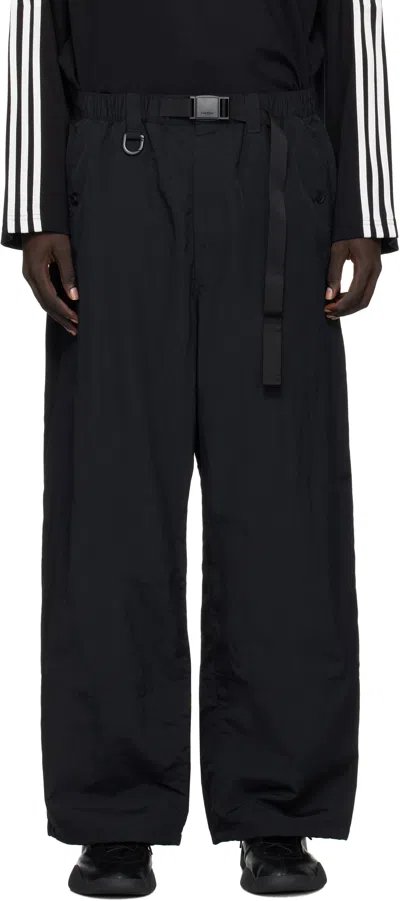 Y-3 Black Nylon Trousers In Transparent