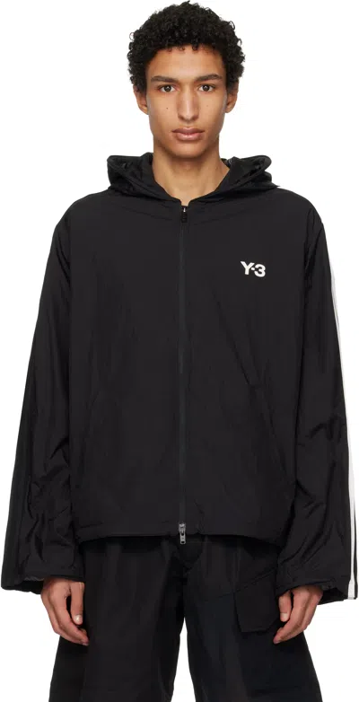 Y-3 Black Nylon Wired 3 Stripes Track Jacket
