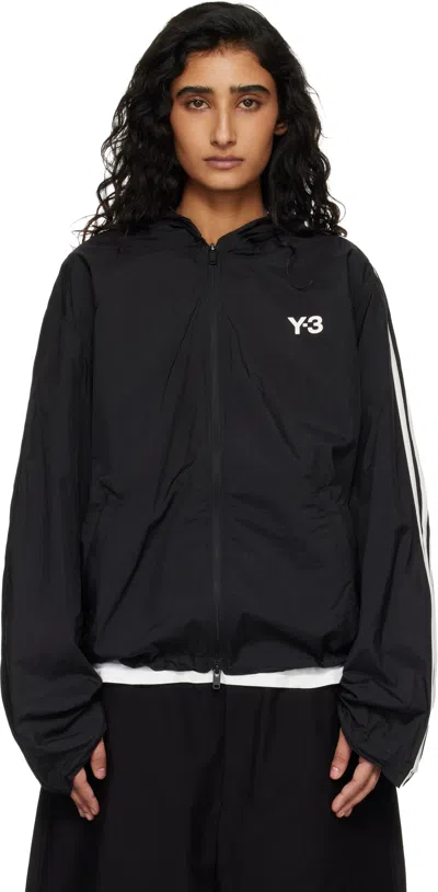 Y-3 Black Nylon Wired 3 Stripes Track Jacket