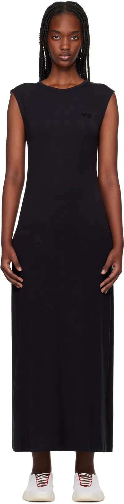 Y-3 Black Open Back Midi Dress