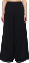 Y-3 Black Rayon Twill Wide Trousers In Black