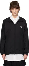Y-3 Black Refined Wool Hood Jacket In Black