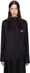 Y-3 Black Refined Wool Hooded 3-stripes Jacket In Black