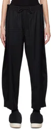 Y-3 Black Refined Wool Track Pants In Black