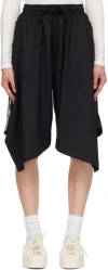 Y-3 BLACK REFINED WOVEN SHORTS