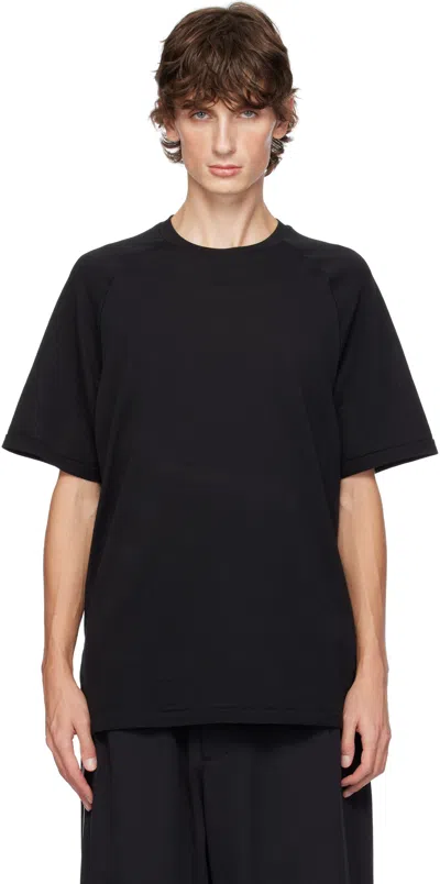 Y-3 Adidas Back Print Short Sleeved Cotton T-shirt Clothing In Black
