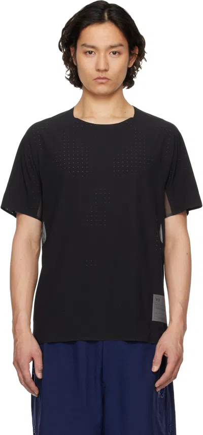 Y-3 BLACK RUNNING SHORT SLEEVE T-SHIRT