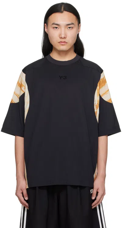 Y-3 Black Rust Dye T-shirt In Black Multi Camo