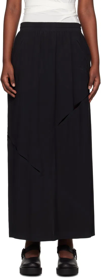 Y-3 Black Slit Maxi Skirt