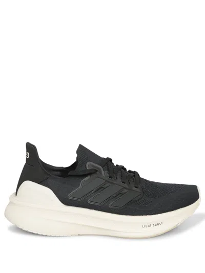 Y-3 Black Ultraboost Lace Up Sneakers