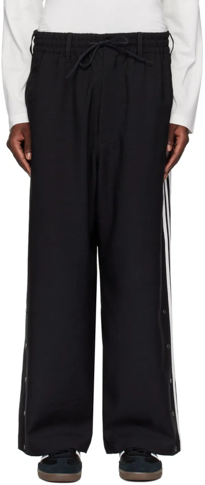 Y-3 BLACK SPORT UNIFORM 3-STRIPES TROUSERS