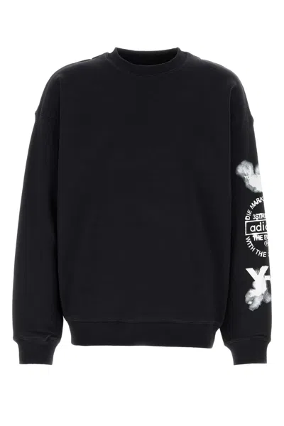 Y-3 BLACK STRETCH COTTON OVERSIZE SWEATSHIRT