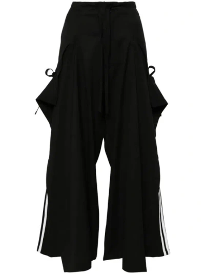 Y-3 Black Stripe Wide Leg Pants