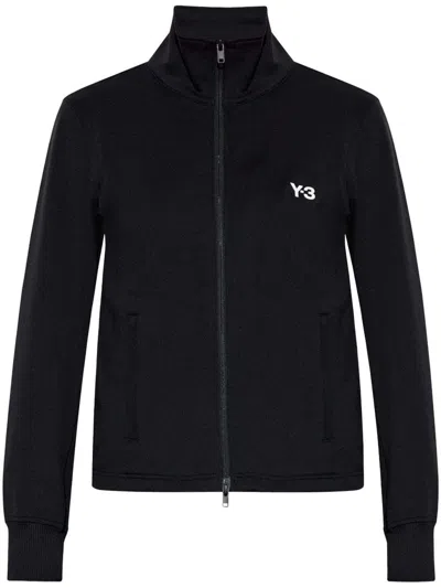 Y-3 BLACK SWEATSHIRT  FEATURING FRONT ZIP FASTENING