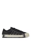 Y-3 Black Textile Sneakers With Distressed Sole In Black