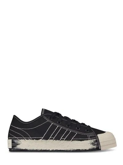 Y-3 Black Textile Sneakers With Distressed Sole