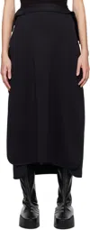 Y-3 Black Track Midi Skirt In Black