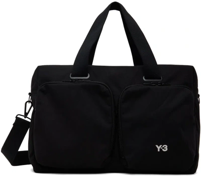 Y-3 Black Travel Duffle Bag In Blue