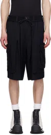 Y-3 Black Twill Shorts In Black