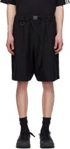 Y-3 Black Uniform 3-stripes Shorts In Black