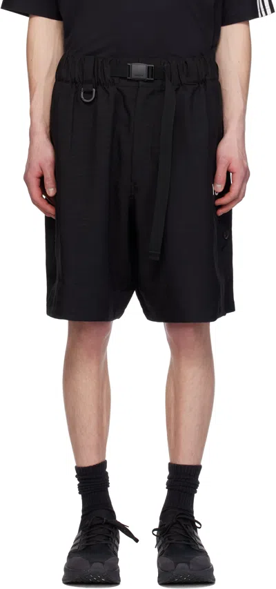Y-3 Black Uniform 3-stripes Shorts