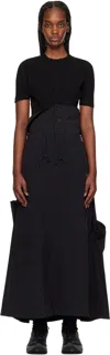 Y-3 Black Vent Midi Skirt In Black