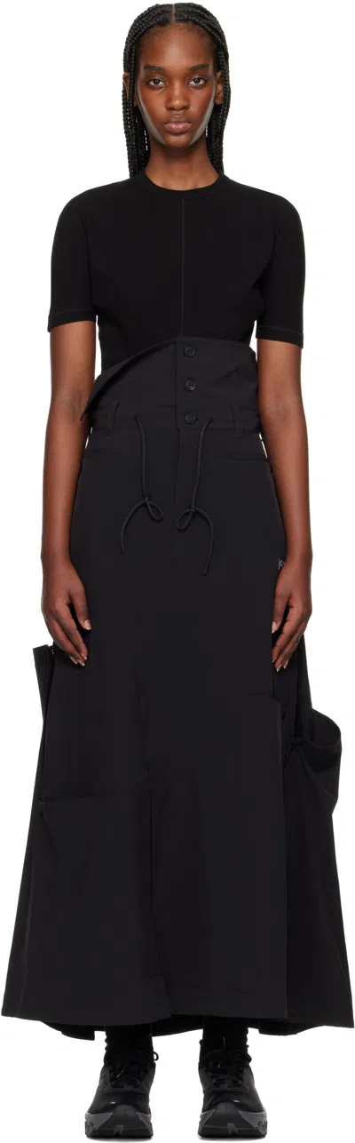 Y-3 Black Vent Midi Skirt