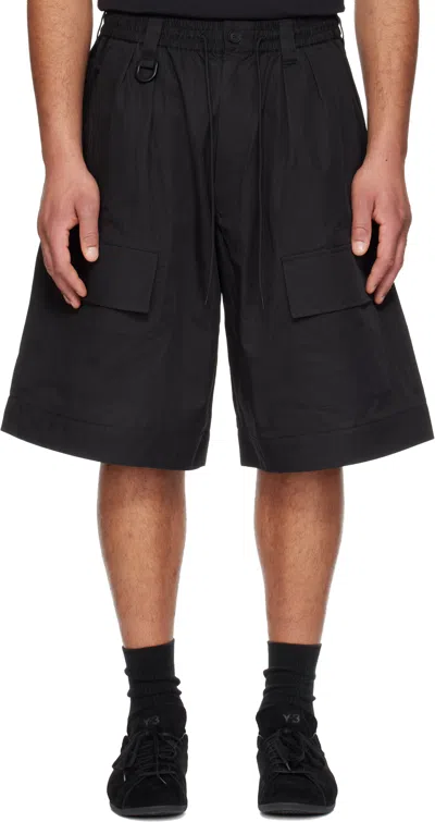 Y-3 Black Wide Leg Shorts