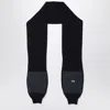 Y-3 Adidas Y 3 Black Wool And Nylon Scarf With Sleeves