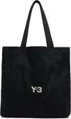 Y-3 Adidas Y 3 Black Cotton Tote Bag With Logo In Black