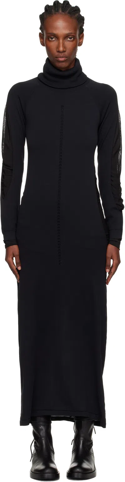 Y-3 BLACK 'Y-3 HOODED KNIT' MAXI DRESS