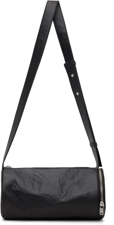 Y-3 Black '' Leather Barrel Bag