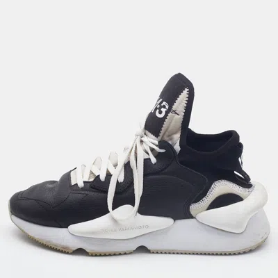 Y-3 Black/white Leather And Fabric Kaiwa Sneakers