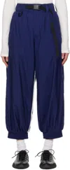 Y-3 Blue 3-stripes Nylon Shell Lounge Pants In Blue