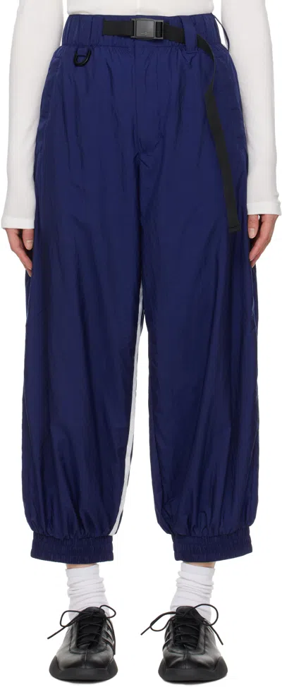 Y-3 Blue 3-stripes Nylon Shell Lounge Pants