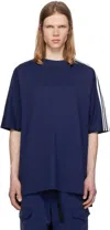 Y-3 Blue 3-stripes Short Sleeve T-shirt In Blue