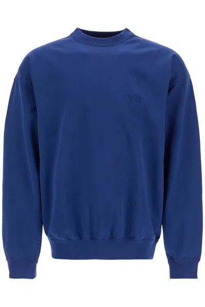 Y-3 Blue Cotton Crewneck Sweatshirt For Men