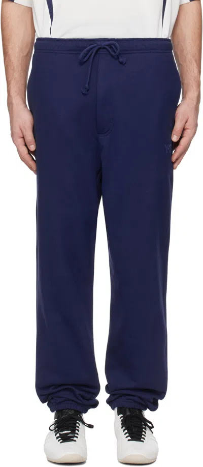 Y-3 Black Straight-leg Sweatpants In Blue