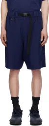 Y-3 Blue Uniform 3-stripes Shorts In Blue