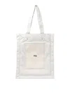 Y-3 Adidas Y 3 Black Leather And Canvas Tote Bag With Logo In White