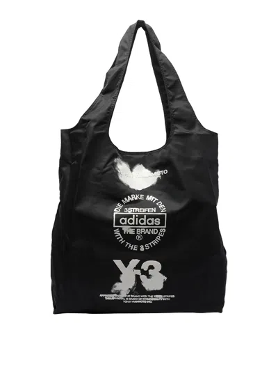 Y-3 Logo Tote Bag In Black