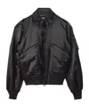 Y-3 Satin Zip-up Bomber Jacket In Black